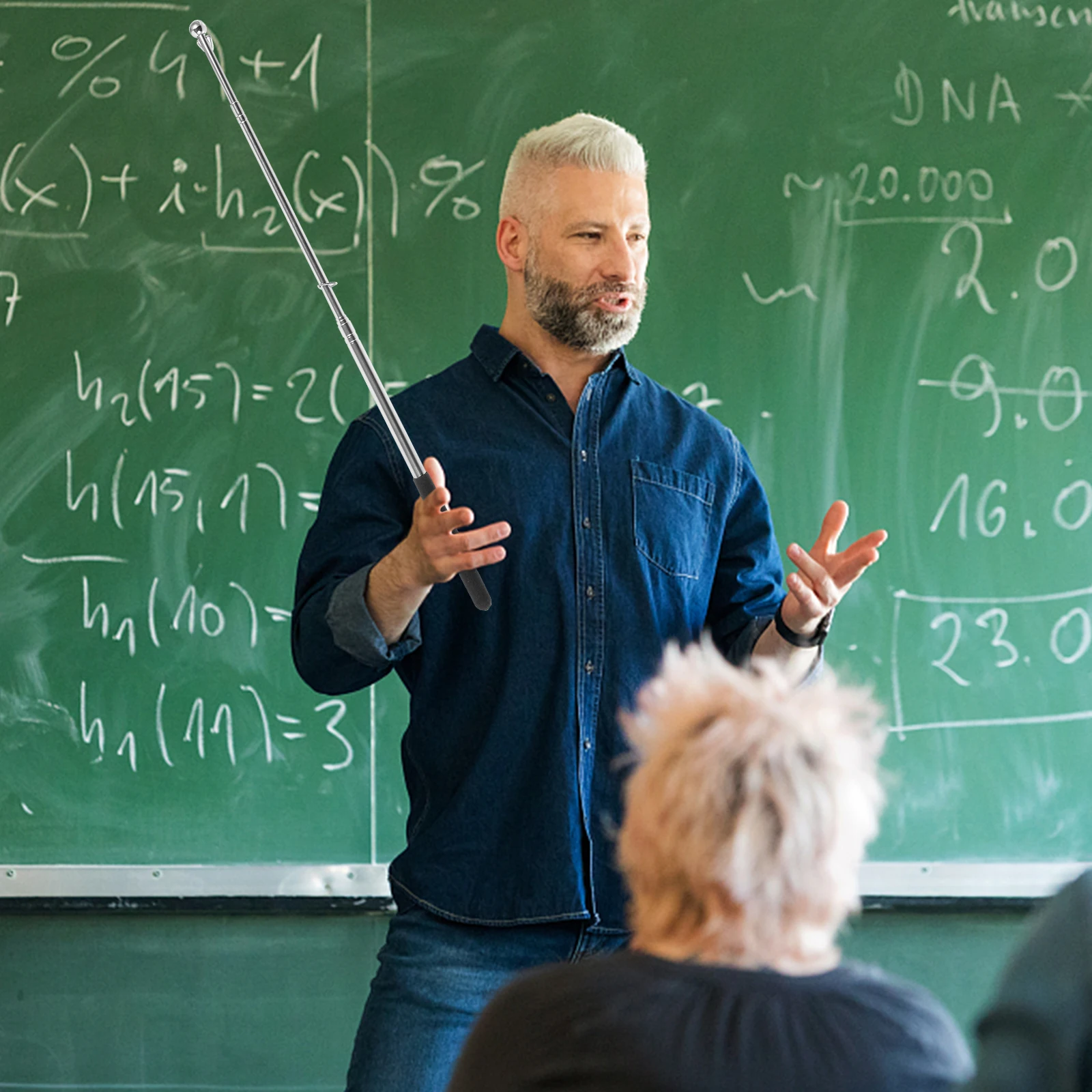 Asta de bandera retráctil, poste telescópico de acero inoxidable para cinta de baile, viaje, Camping, portátil, ligero
