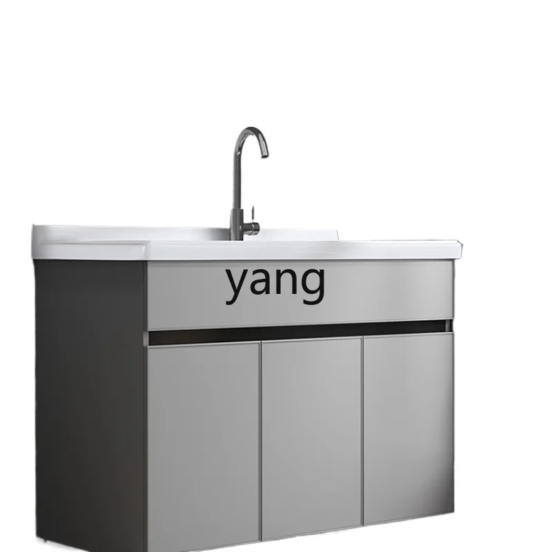 CX Balcony Stainless Steel Wash Wardrobe Ceramic Hand Washing Washbasin Honeycomb Aluminum Bathroom Cabinet