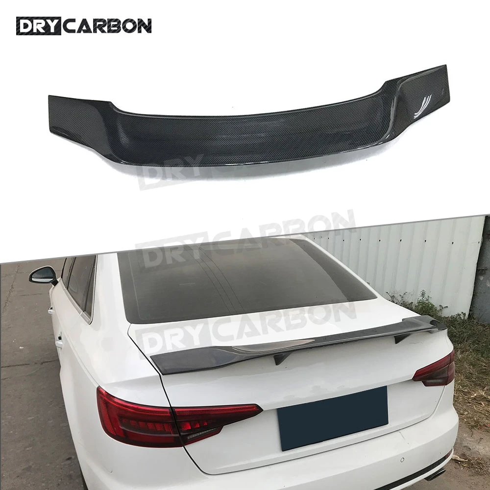 

Carbon Fiber Duckbill Rear Trunk Wing Spoiler for Audi A4 B9 S4 Sedan 4 Door 2017-2019 R Style FRP Black Boot Duck Spoiler