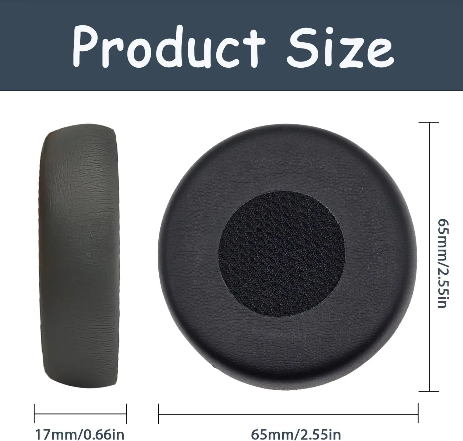 Replacement Ear Pads Compitable with Jabra Evolve75/75+/75UC/75MS, Headphone Earpads Cushions, Headset Ear Covers with Soft Leat