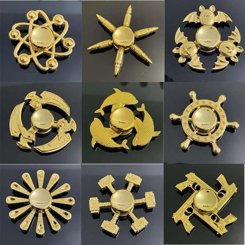 Finger Spinner Gold Metal Gyro Toys Anti-Anxiety Toys Multi-Style Children's Small Toys Fingertip Gyro