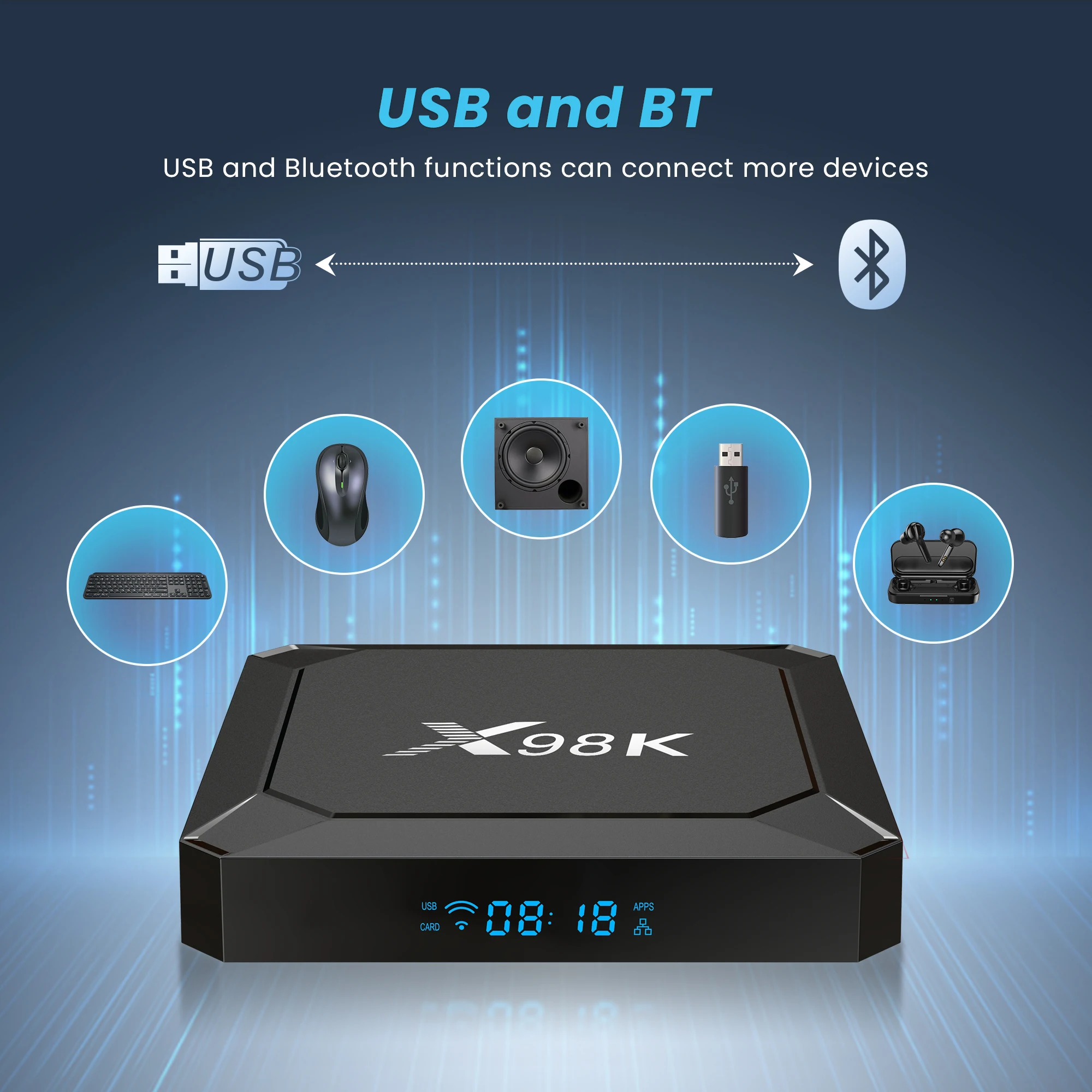 X98K TV Box Android 13 Rockchip RK3528 2GB 16GB / 4GB 32GB BT5.0 AV1 Wifi6 2.4G&5G Wifi 4K HD Smart Media Player Set Top Box