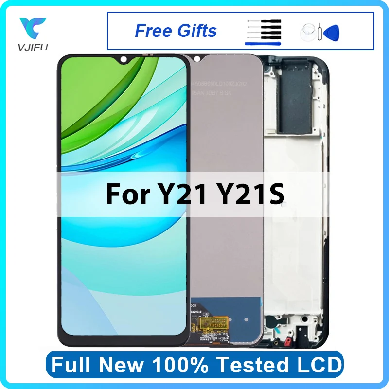 LCD For VIVO Y21 Y21S Mobile Phone Screen Touch Display V2110 V2111 Digitizer Assembly Replacement