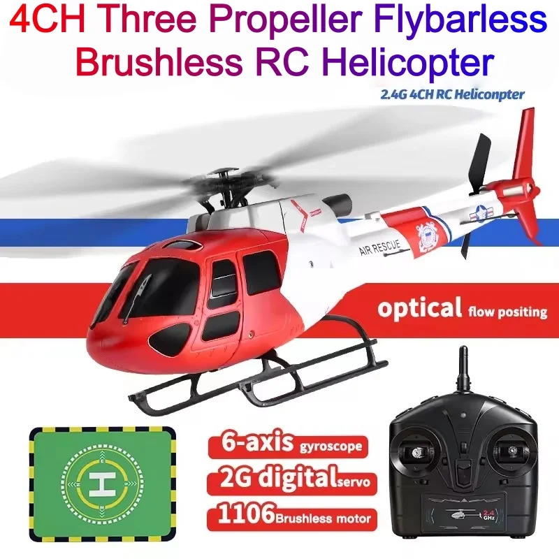 Brushless Motor RC Helicopter 2.4G 6-Aixs Gyro 4CH Altitude Hold Optical Flow Brushless Remote Control Helicopter  Gifts