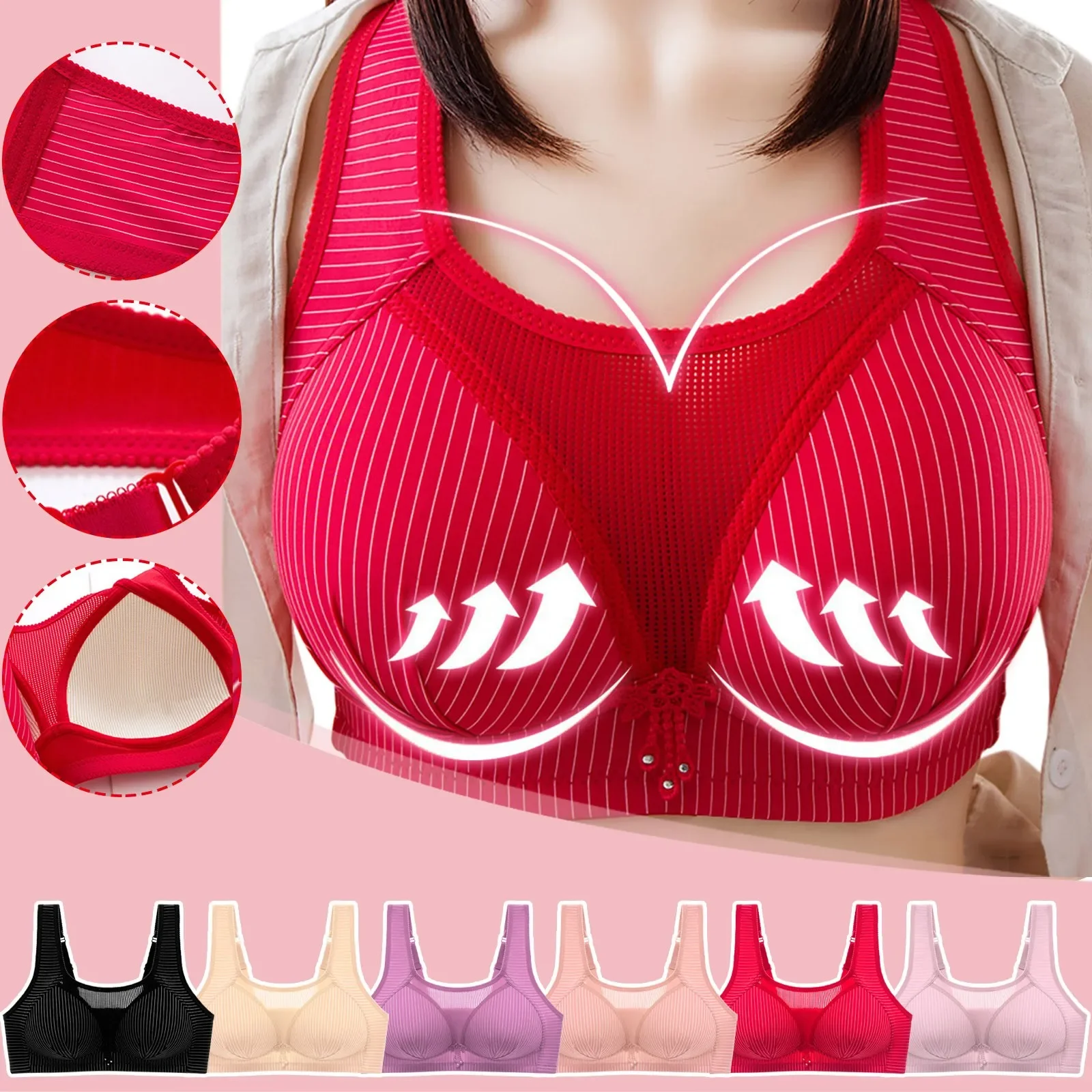 

Sexy Push Up Bra For Big Breast Underwear Women Large Size Wire Free Soft Thin Wire Less Bralette Bra Plus Size