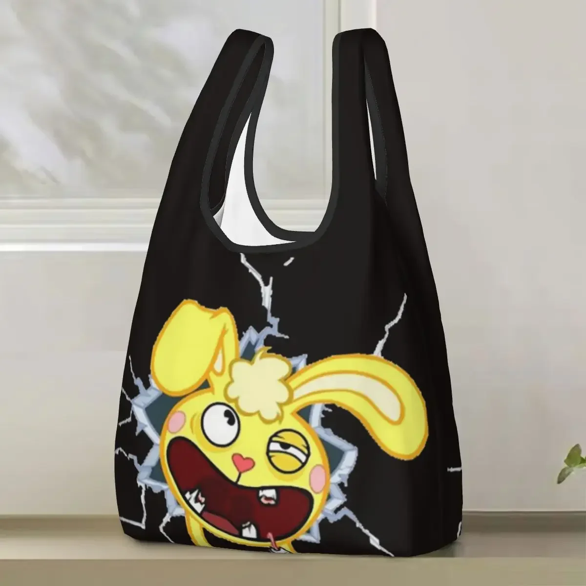 Happy Tree Friends Shopping Bag Portable Tote Bags Foldable Shoulder Shopper Bag Grocery Handbag