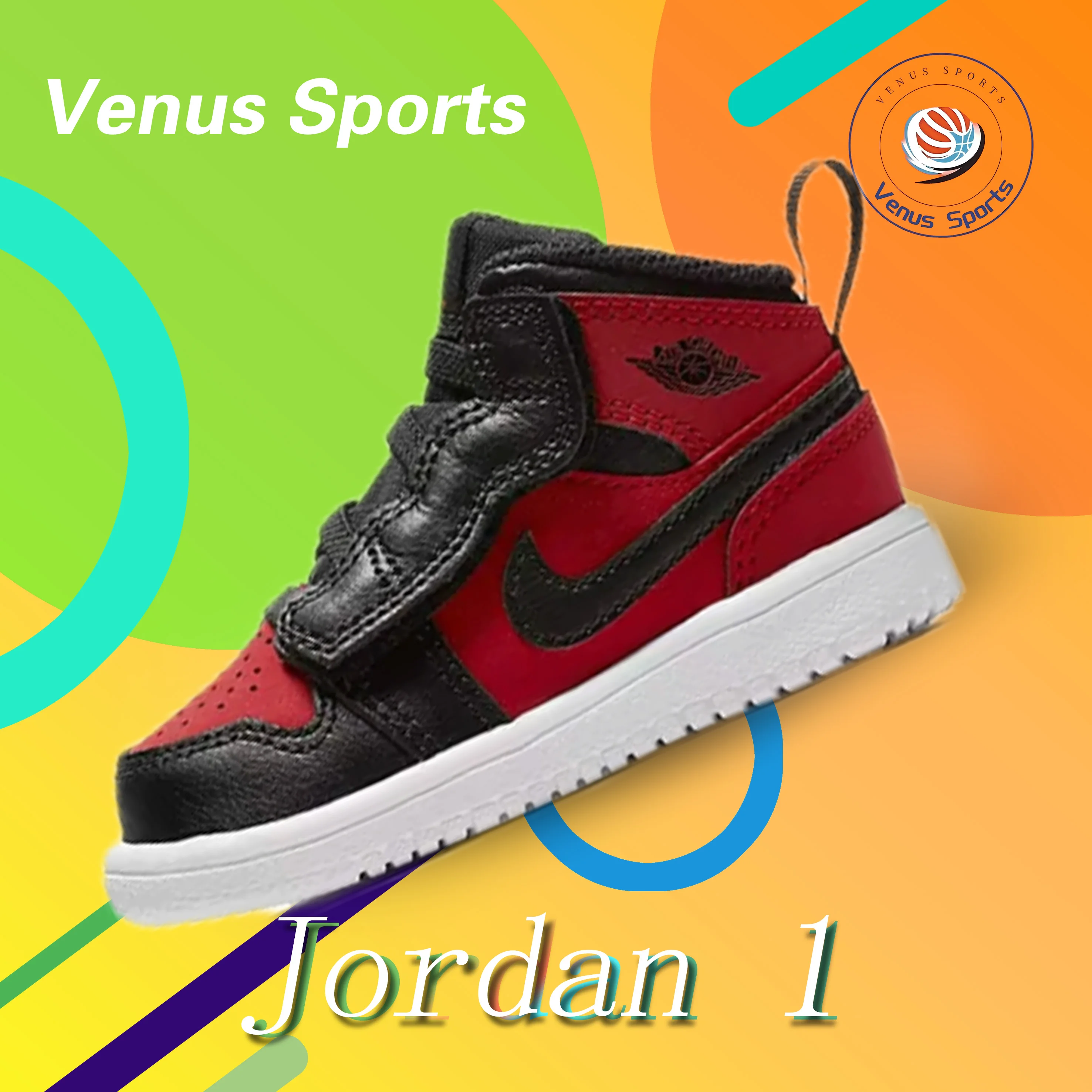 Nike Air Jordan 1 Toddler fashion trend wearable mid-top board shoes red black