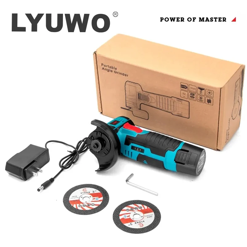 LYUWO Mini Angle Grinder Mini Household Rechargeable Cutting Machine Polishing Machine Electric Hand Grinder Polishing Machine