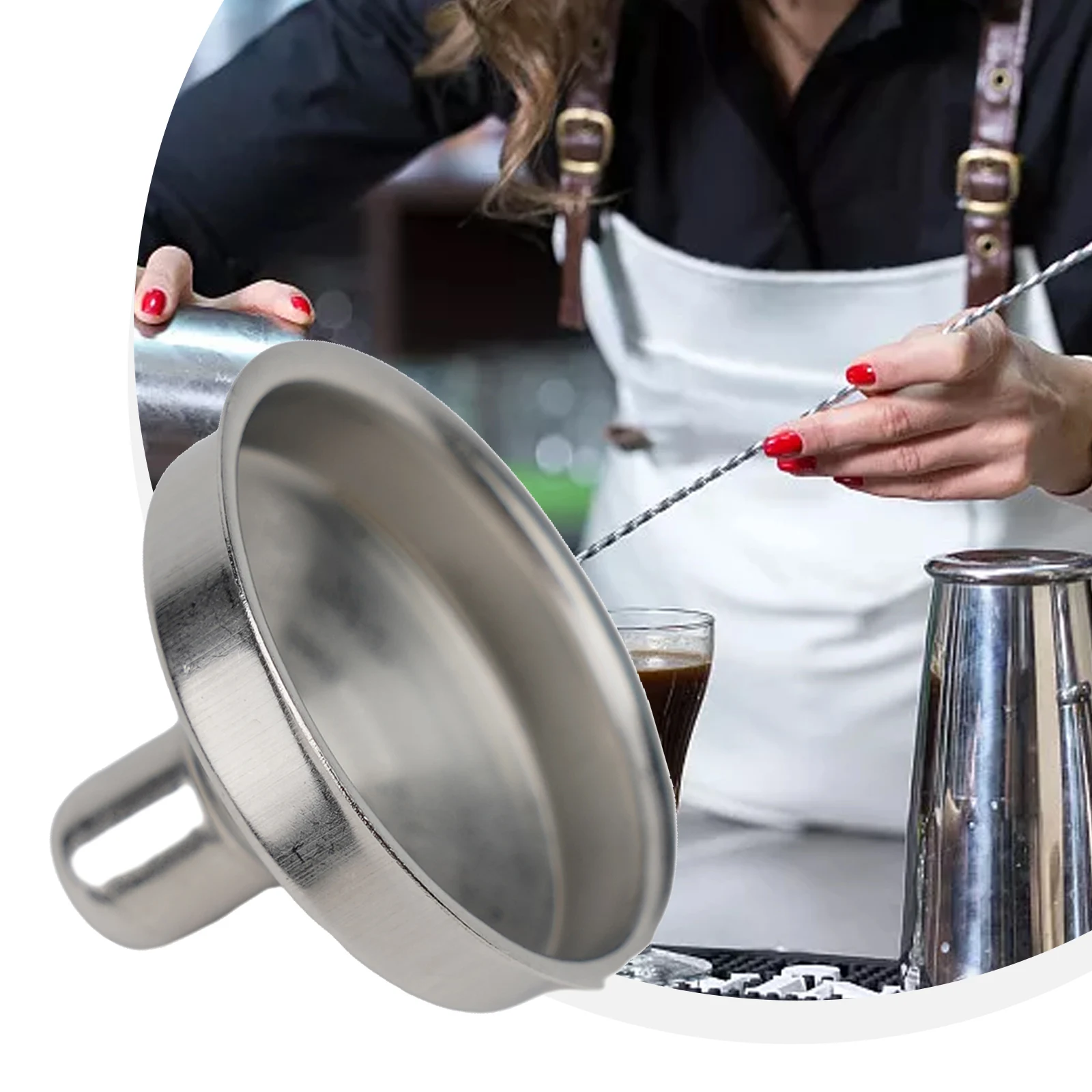 Stainless Steel Funnel for Hip Flasks Optimized for Whisky Transfer Between Bottles and Flasks in For Kitchen or Travel Use