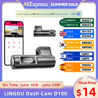 LINGDU D100 2K Dash Cam WiFi Dash Camera for Cars Built-in GPS Car Camera 0.96\