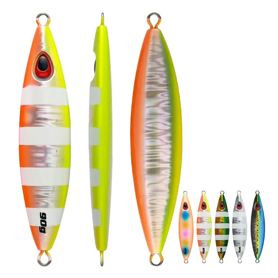 CASTFUN Volante Jig 60g 90g UV Coating Slow Fall Jigging Lure Saltwater Slow Pitch Metal Jigs Fishing Bait