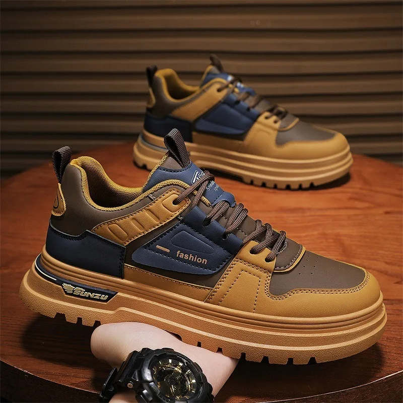 

Осенне-зимняя кожаная повседневная обувь, мужская обувь в стиле ретро, всесезонная стильная мужская обувь для походов на открытом воздухе, модная модная мужская обувь