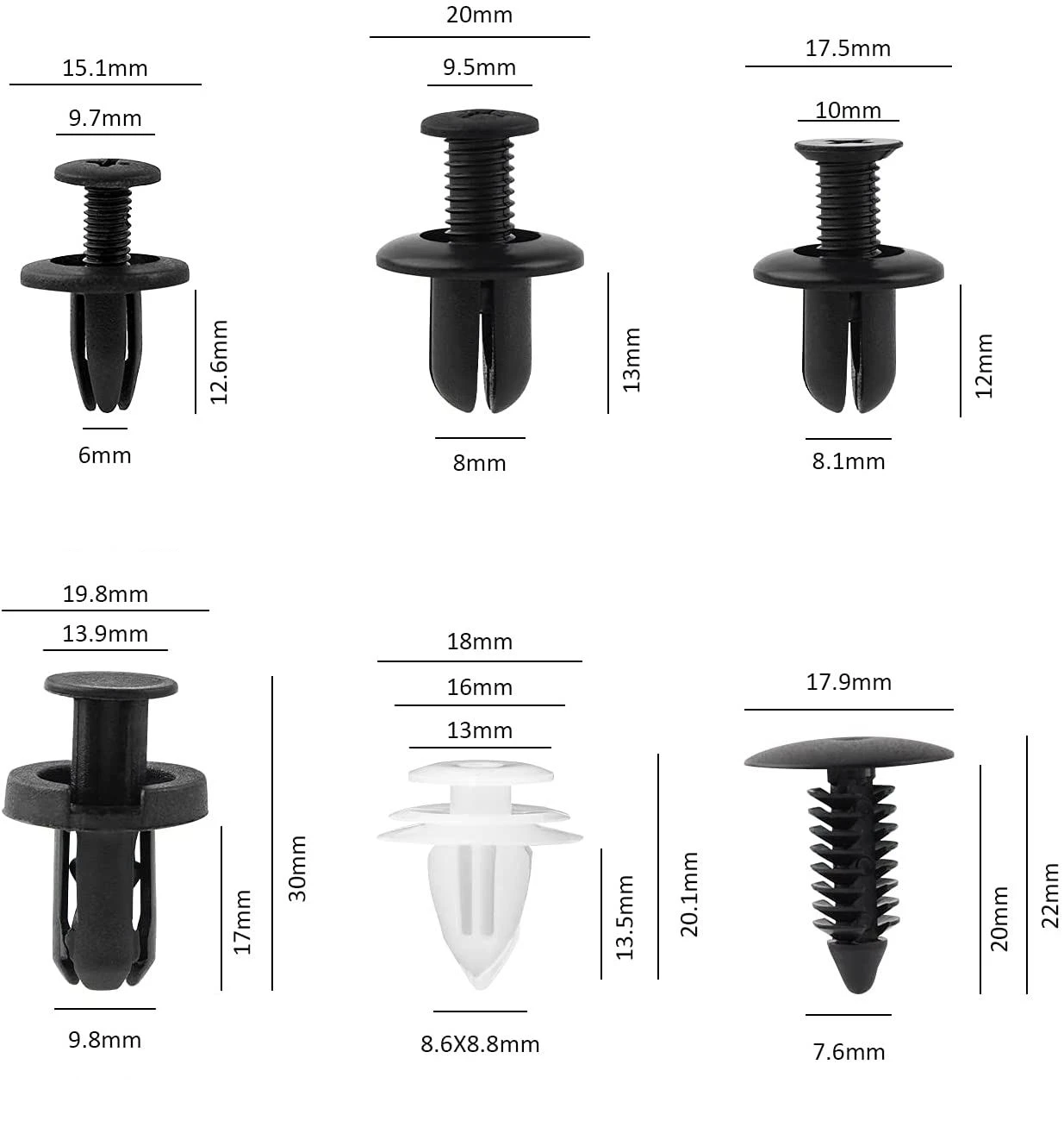 Tornillo de perno mixto para Subaru Forester SG SH SJ SK Outback WRX STI XV Impreza Legacy Tribeca, 60 piezas