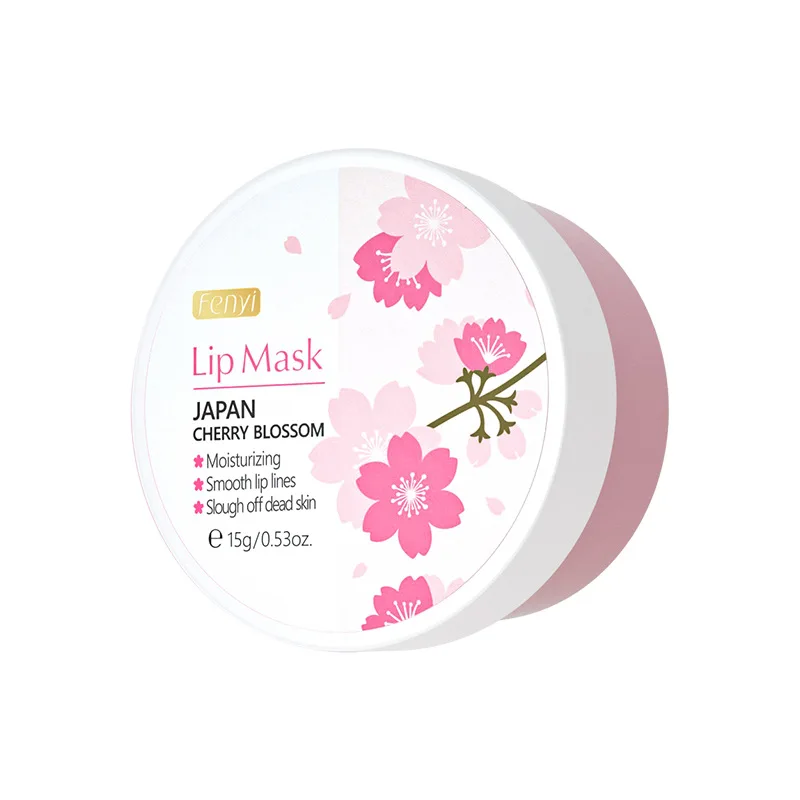 15g Cherry Blossom Nourishing Lip Mask Lightening Lip เส้น Exfoliating Brightening Moisturizing และ Moisturizing Lips Whitening