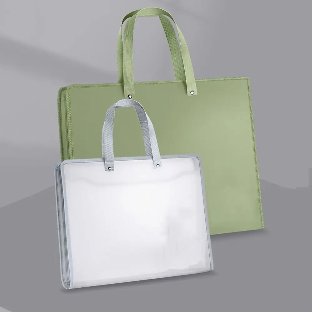 Borsa portaoggetti impermeabile per immagini 4K/8K Maniglia Custodia per file da disegno in plastica trasparente/colore solido Fodera dura leggera