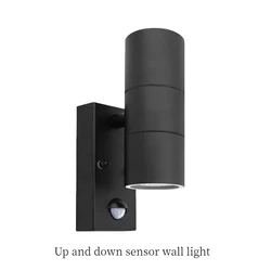 GU10 Motion Sensor LED Outdoor Wall Lights for Garden Yard Stainless Steel Adjustable Spotlight Waterproof Exterior Lamps