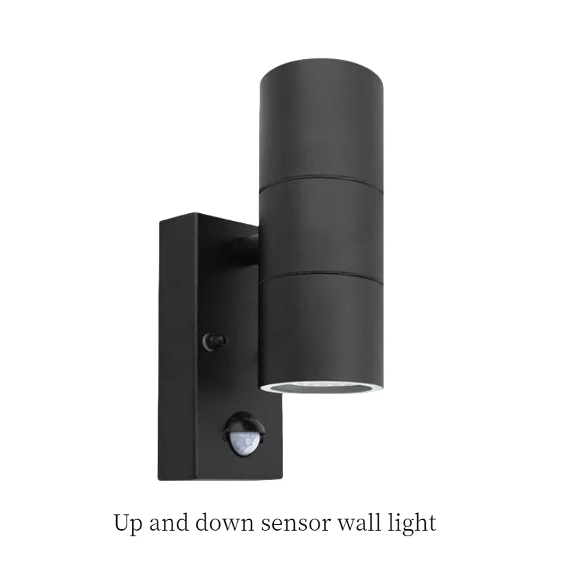 GU10 Motion Sensor LED Outdoor Wall Lights for Garden Yard Stainless Steel Adjustable Spotlight Waterproof Exterior Lamps