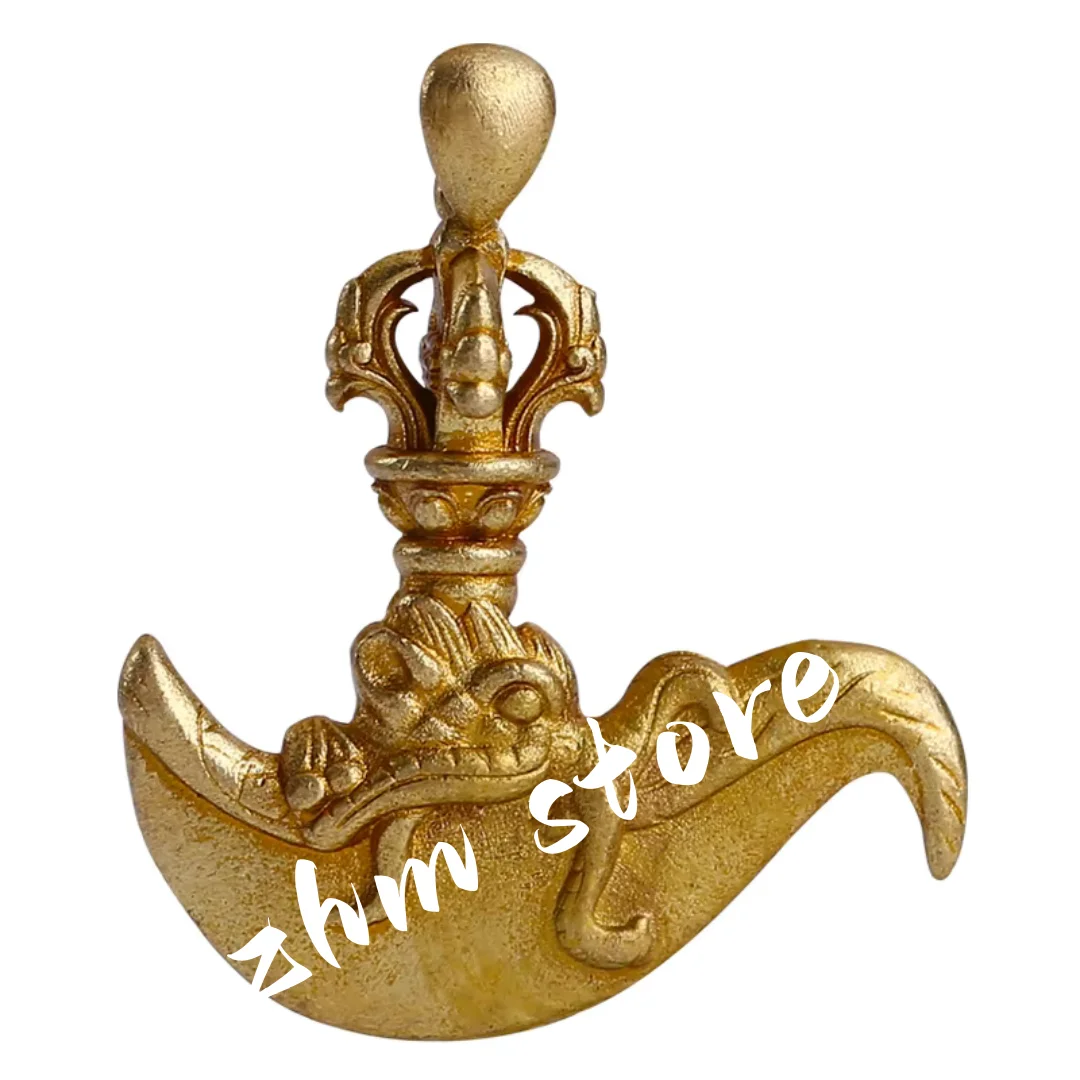 3.8*3.4cm Pure Copper Tibetan Supplies, Auspicious Tantric Buddhist Cleaning Nepal Dragon Head