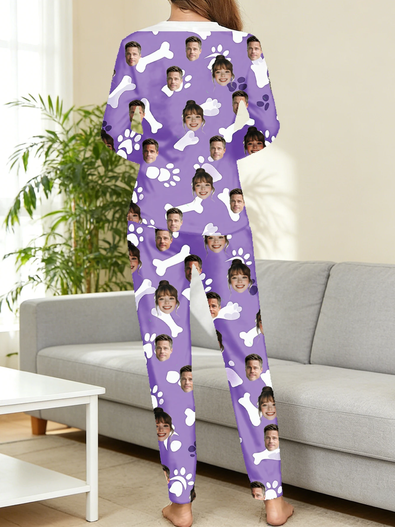 Personalisiertes Gesicht Herz Pyjama Set Pyjama Set personalisierte Foto Nachtwäsche Party Weihnachten