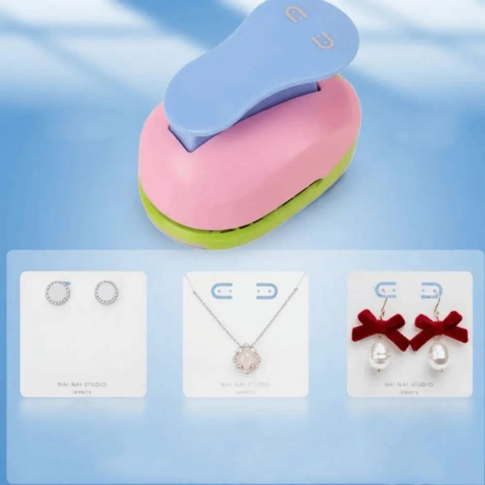 Random Color Earring Card Puncher DIY Projects Durable Hole Punch Labor-saving Stamp Shape Necklace Display Card Punch