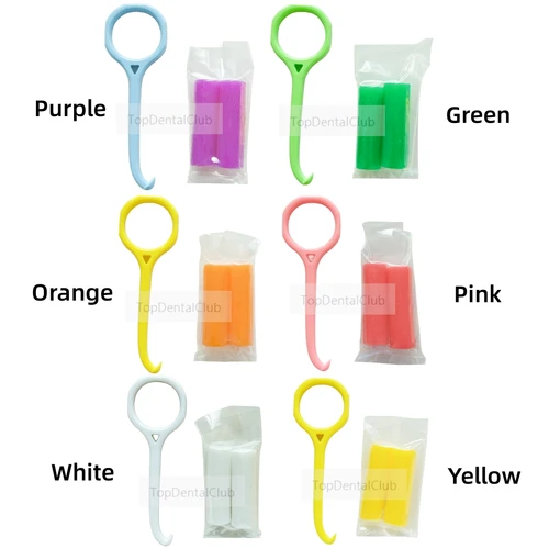 Imagen 2 del producto 6 colores 20 paquetes alineador Dental herramienta de eliminación Chewie plástico eliminar aparatos ortopédicos invisibles Chewies de silicona