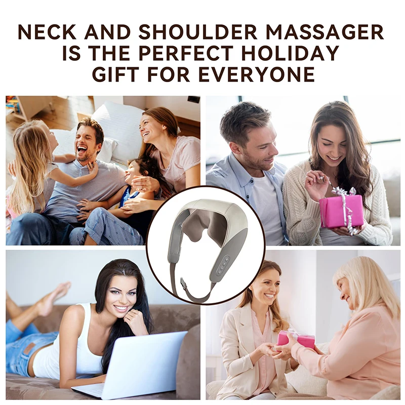 Deep Kneading 8D Trapezius Muscle Massage Cervical Massage Shawl Heating Wireless Shiatsu Neck & Shoulder Massager