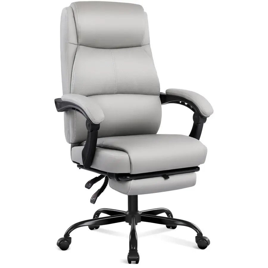 

Big and Tall Office Chair with Footrest, High Back Desk Chair with Linkage Armrest, 90155 Recline Executive Computer Chairs wit