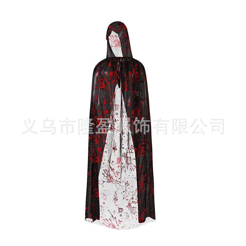 Halloween Cosplay Mantel Kostuum Prop Bloed Palm Print Bloeden Cape, Enge Vampier Gotische Feestdecoratie