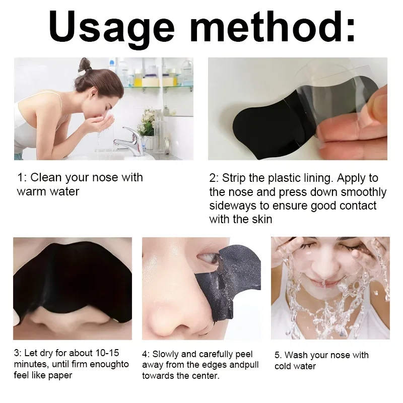 竹炭黒ずみ除去シート 鼻用ディープクレンジングケア 黒ずみ除去ストリップ 黒ずみ除去 油吸収 鼻用フィルム