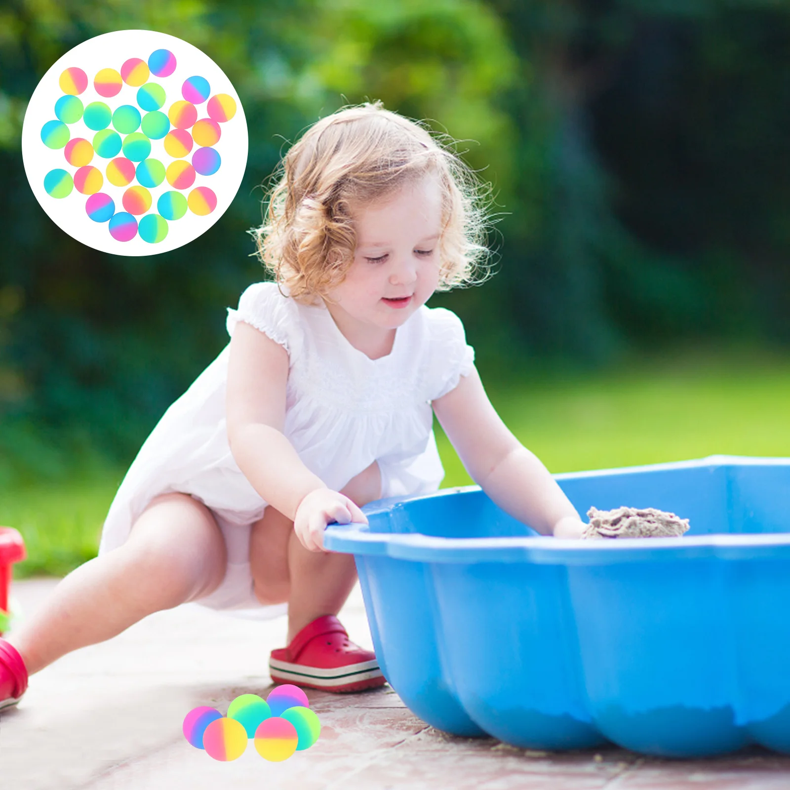 

30pcs Dual Color Bouncy Balls Premium Plastic Bouncing For Kids Smooth Round Edges Party Favors Pinata Fillers Outdoor Game