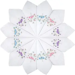 Pañuelos bordados de tela blanca pura de algodón de 10,8 pulgadas para mujer, decoración del hogar, suministros de boda, em fino de un solo ángulo