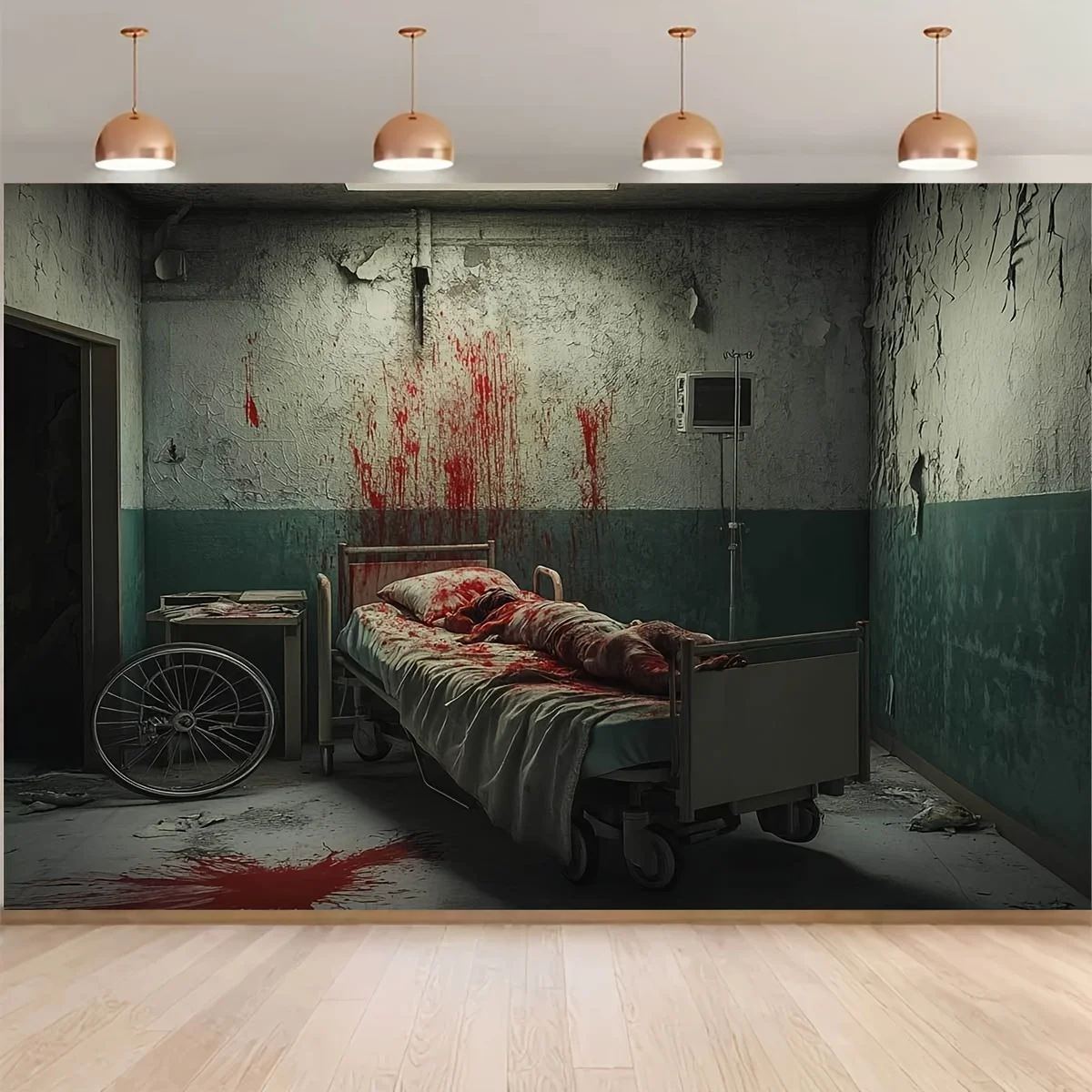 Banner de Fondo - Banner decorativo con temática de terror, adecuado para fiestas de temática de terror como Halloween.PMJ