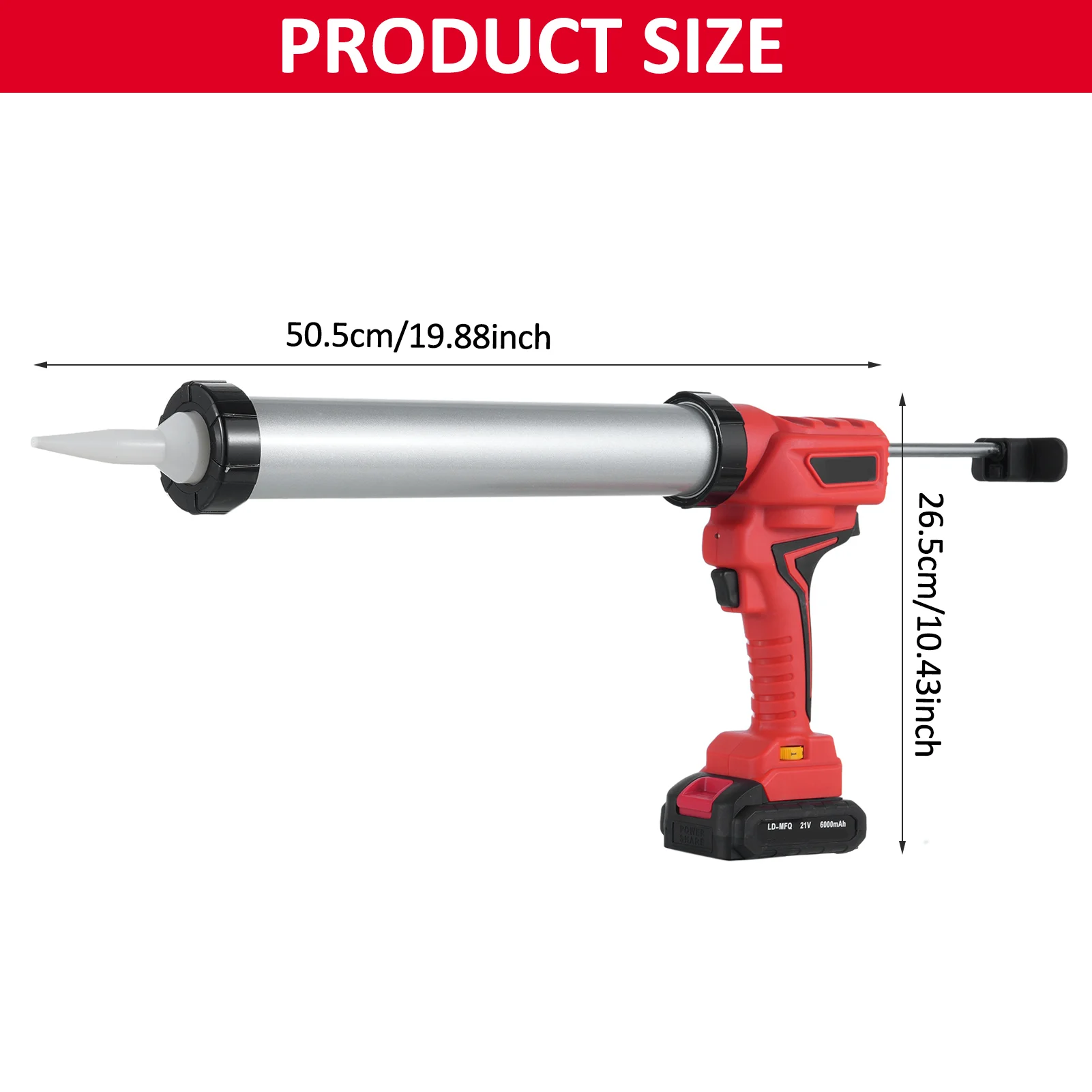 آلة السد اللاسلكية 21 فولت مع أنبوب الألومنيوم مجموعة السد الكهربائية اللاسلكية المجهزة ببطارية 2.0 أمبير وشاحن LED