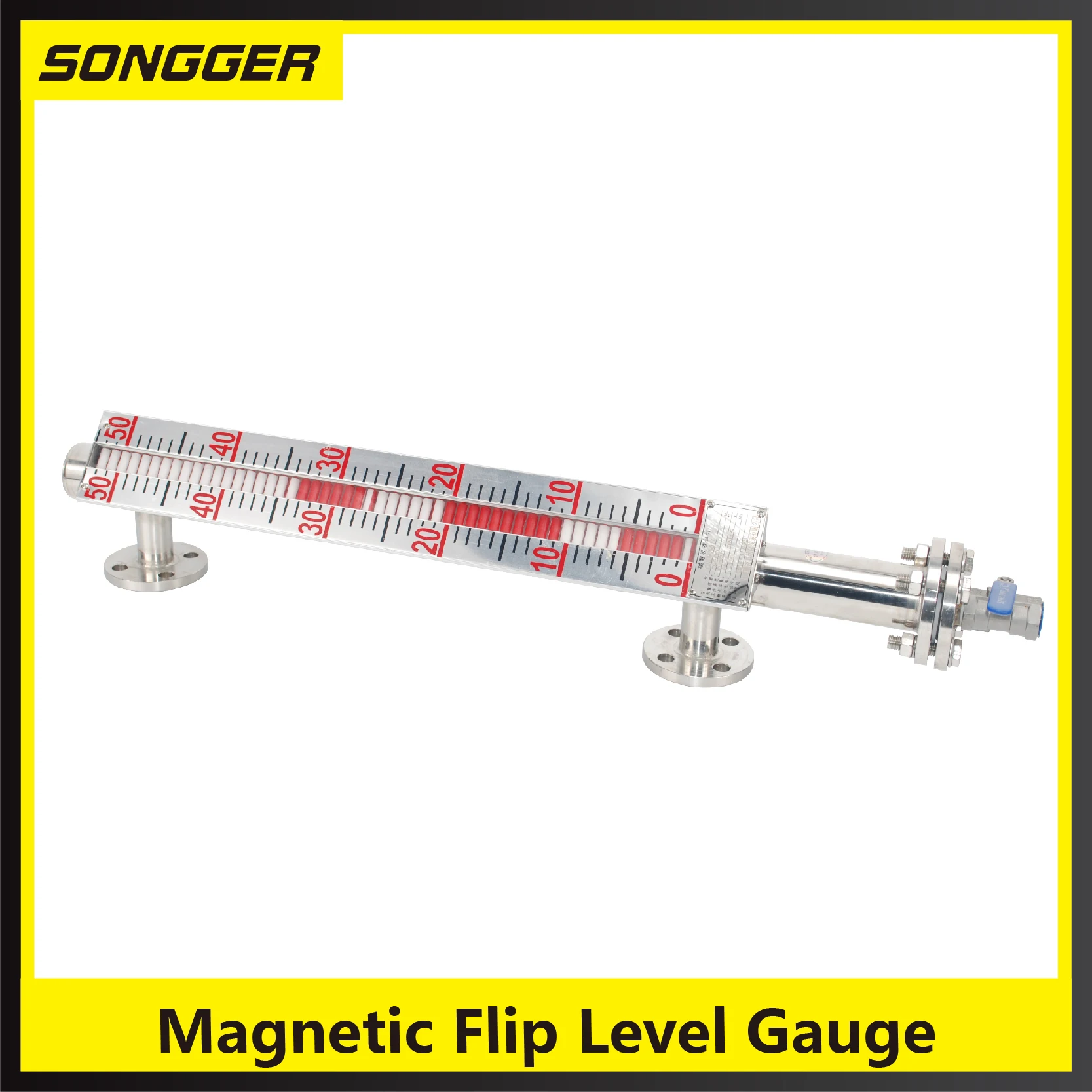4-20mA Stainless Steel Side Mounted Transmitter UHZ-517 Magnetic Flip Level Gauge Magnetic Float Level Indicator