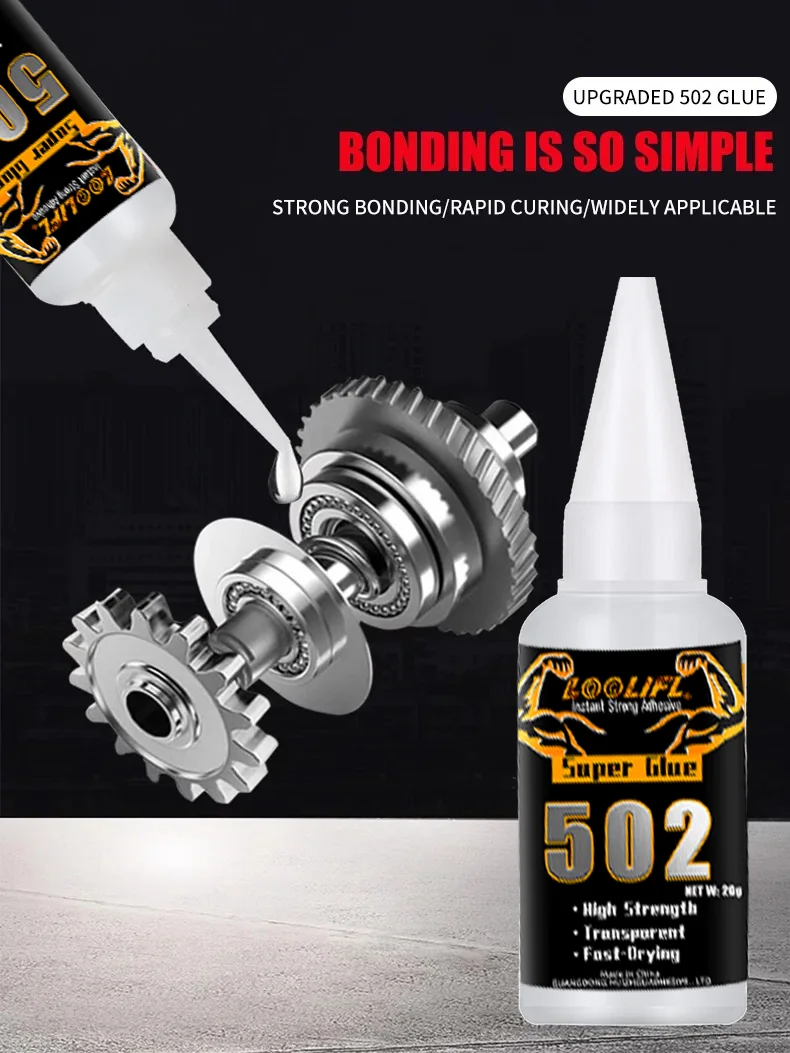 502 starker, schnell trocknender Sekundenkleber eignet sich für DIY-Reparaturen von Metall, Holz, Kunststoff und Keramik. 1-25 Stück-20 Gramm – Detail 1