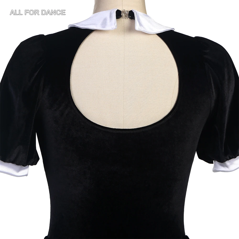 23165 Jupe tutu en velours noir à manches courtes avec couches en tulle doux pour filles et femmes, costume de ballet et de danse lyrique ou contemporaine