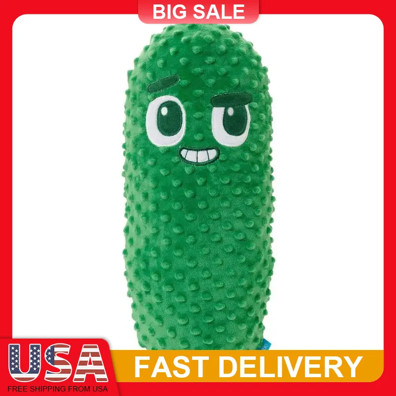 

XL Crinkle Squeaky Pickle Dog Toy with Fluff Chew Resistant Tough Plaything for Large Dogs Fun Interactive Pet Puppy Gift