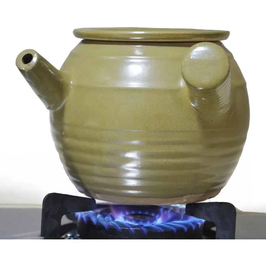 

Casserole Clay Pot Ceramic Glazed Larger Jar Heatresistant Fire Stove Safe for Stew Soup Boil Tea 2qt Ideal for Outdoor Cooking