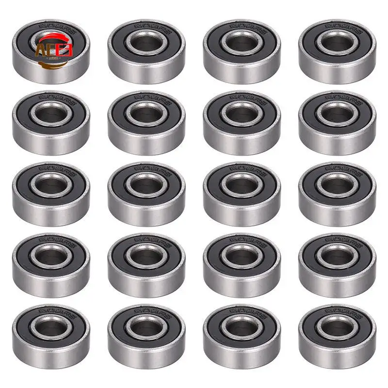AEE3-20 Pack 608-2RS Ball Bearing - Double Rubber Sealed Miniature Deep Groove Ball Bearings For Skateboards, Inline Skates, Sco