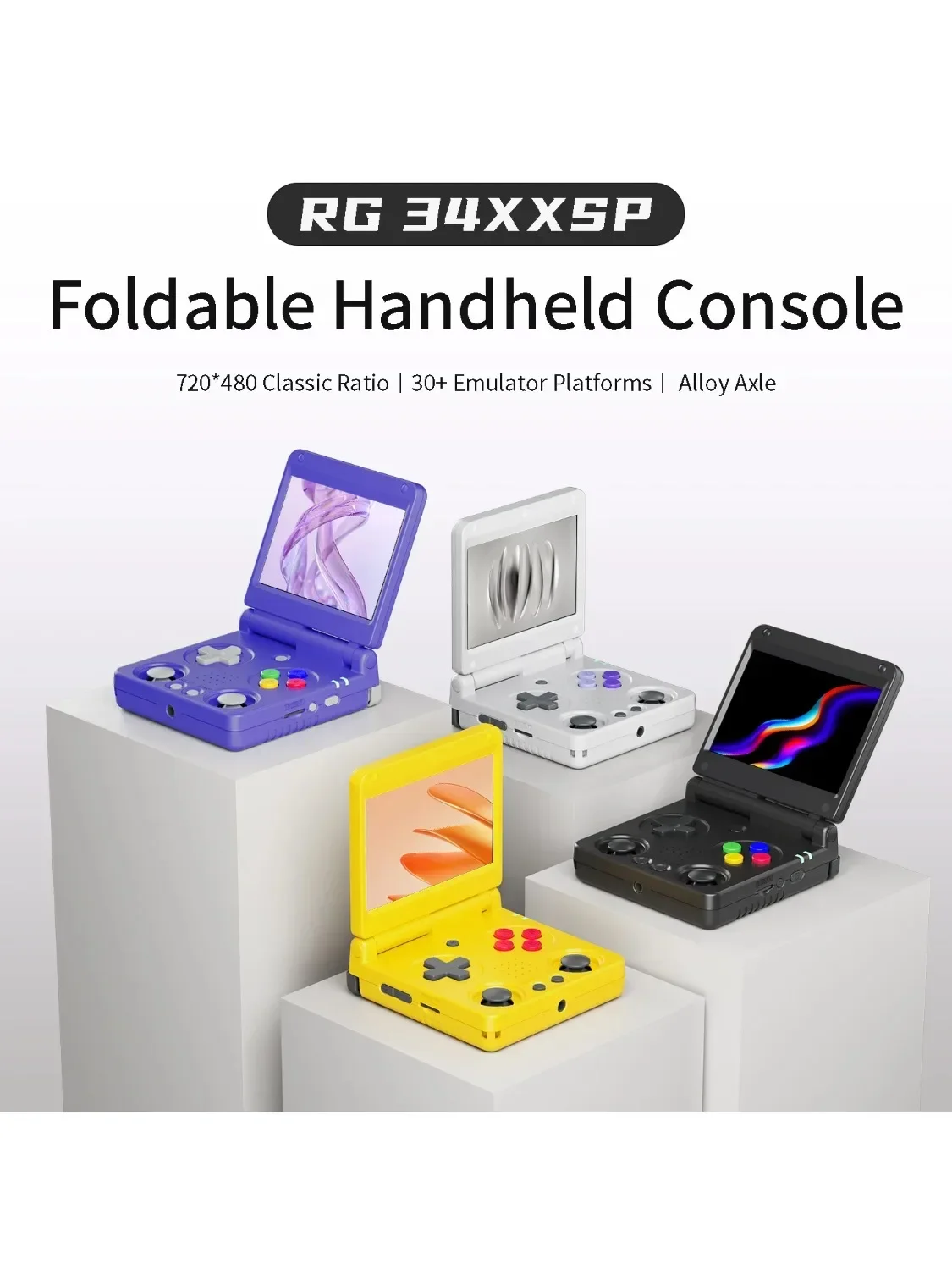 ANBERNIC RG34XXSP Flip Handheld Console 3,4 '' IPS Scherm Linux 64-bit 64G 5000+ Games Ondersteunt 5G WIFI HD-MI TV-uitgang Streaming - afbeelding 2