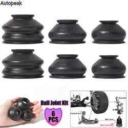 6Pcs Universal Turn To Rod Arm Ball Joint Head Dust Protection Rubber Cover Track For Car Suspension Steering Parts Accessories