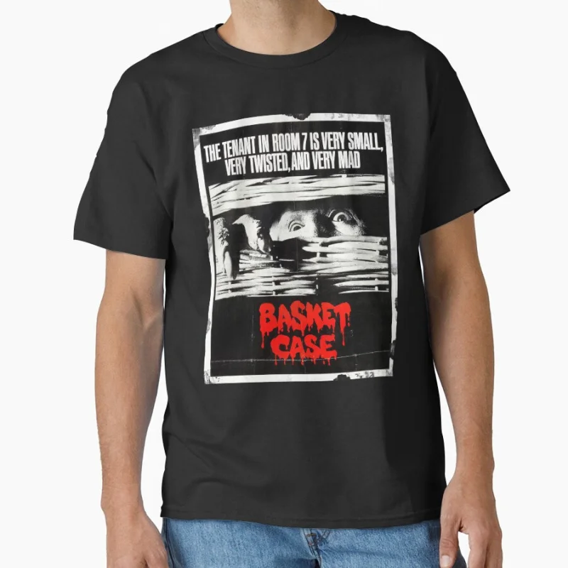 Basket Case TShirt 80s Horror Movie VHS Cover 80s Vintage Horror Movies T Shirt Large Size Adult Tops S-6XL Scary Halloween