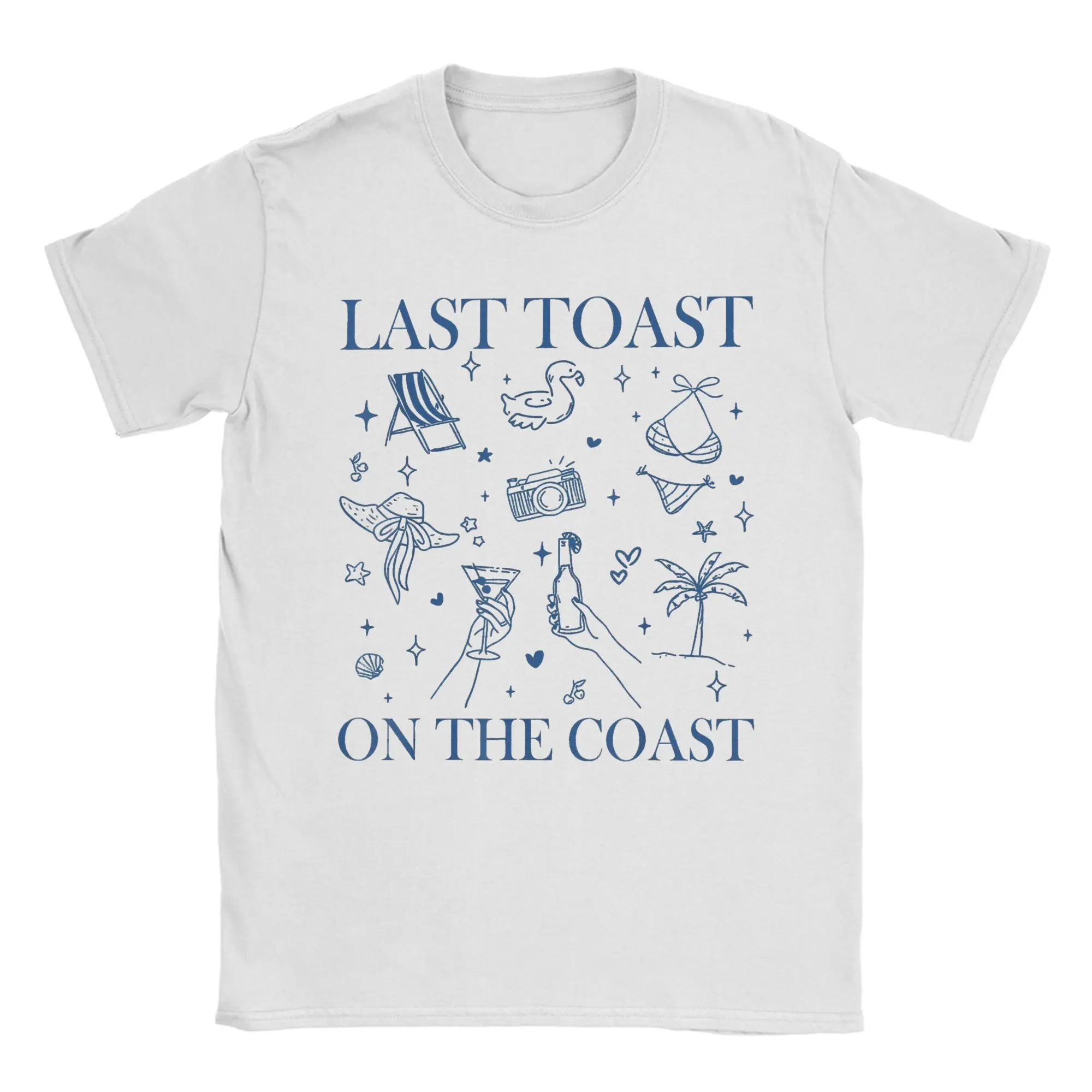 Men's Last Toast On The Coast Beach Bachelorette T Shirt 2025 Team Bride Cotton Clothes Round Neck Tee Shirt Printed T-Shirts