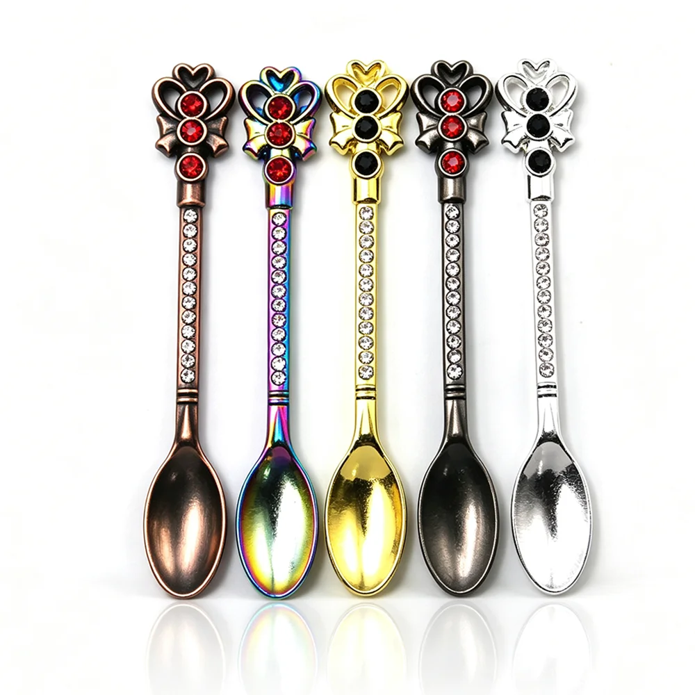 Butterfly Magic Spoon Wand Metal Scoop Shovel Tools Mini Keychain Shiny Decor Accessories