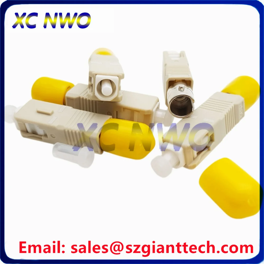 10pcs SC Male to ST Female OM3 MM Fiber Optic Adapter,SC/UPC-ST/UPC Multimode MM Hybrid Fiber Optical Flange Coupling Connector