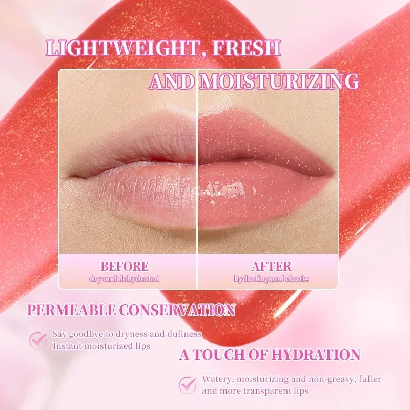 น้ํามันทาปากสี 1 ชิ้น ให้ความชุ่มชื้นยาวนาน ไม่เหนียวเหนอะหนะ บํารุงผิวริมฝีปากเป็นเวลานาน