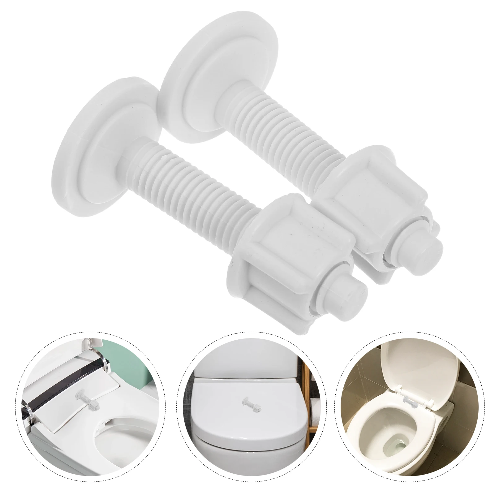 

2pcs Toilet Expansion Screws Plastic Nuts Hinge Bolts PP Lid Replacement Stable Quick Fit Secure Bathroom Fixtures