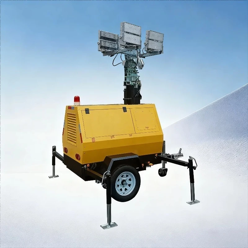 Customized Mobile Trailer LED Hydraulic Telescopic Mast Machine 10m Mobile Lighthouse with Diesel Generator