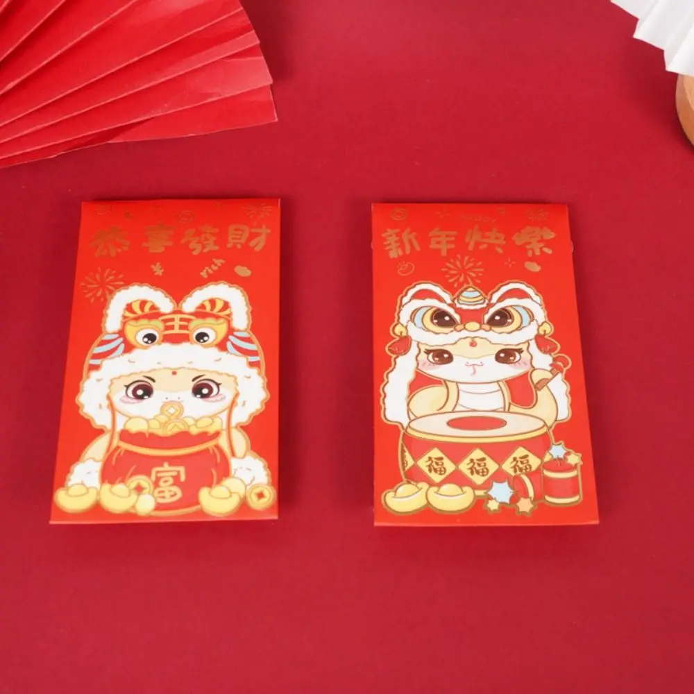 3d dobrável 2025 cobra ano envelopes vermelhos bênção tradicional ano novo saco de dinheiro da sorte estilo chinês hongbao pacote de dinheiro