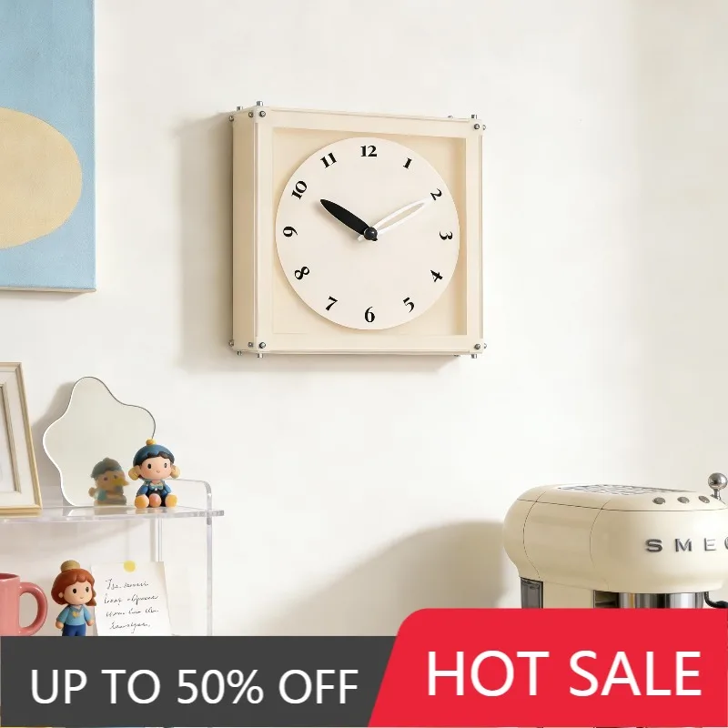 Modern Minimalist Wall Clock Square Elegant Wall Clocks Living Room Decoration Aesthetic Art Silent Clocks Interior Ornaments